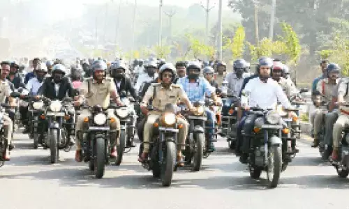 Bhupalapally: Wear helmet to escape fatalities in road accidents, bikers urged
