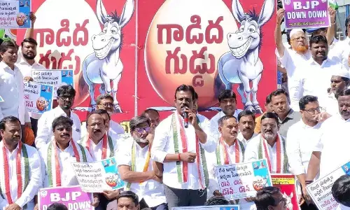 Congress Stages Protest Against Union Budget’s Neglect of Telangana