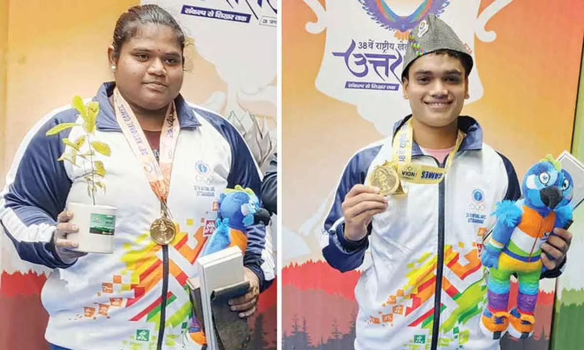 2 Vizianagaram girls win medals in weightlifting 2 Vizianagaram girls win medals in weightlifting