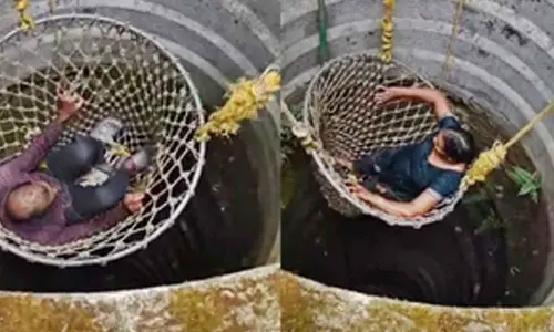 Daring act by Kerala woman to rescue husband from well