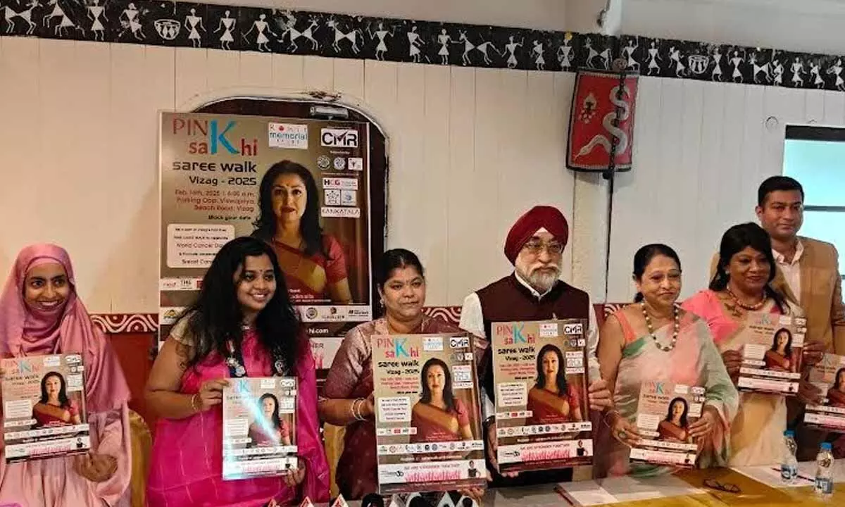 ‘Pink Sakhi Saree Walk’ to build cancer awareness ‘Pink Sakhi Saree Walk’ to build cancer awareness