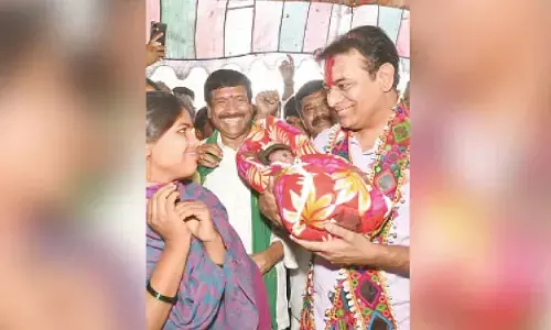 In a fitting tribute to tribals, KTR names Lagacharla icon’s baby ‘Bhumi Nayak’