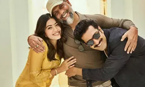 Vicky Kaushal and Rashmika Mandanna kidnap Chhaava director Laxman Utekar for a mini photoshoot