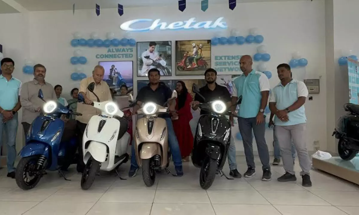Siddi Vinayaka Bajaj Launches Chetak 3501 & 3502 at Begumpet Showroom Siddi Vinayaka Bajaj Launches Chetak 3501 & 3502 at Begumpet Showroom