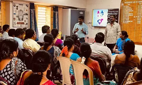 A sensitisation programme conducted at the ZPHS, Chandrampalem in Visakhapatnam