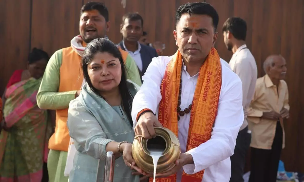 Goa CM Pramod Sawant, Cabinet, state party chief take holy dip in holy Sangam Goa CM Pramod Sawant, Cabinet, state party chief take holy dip in holy Sangam