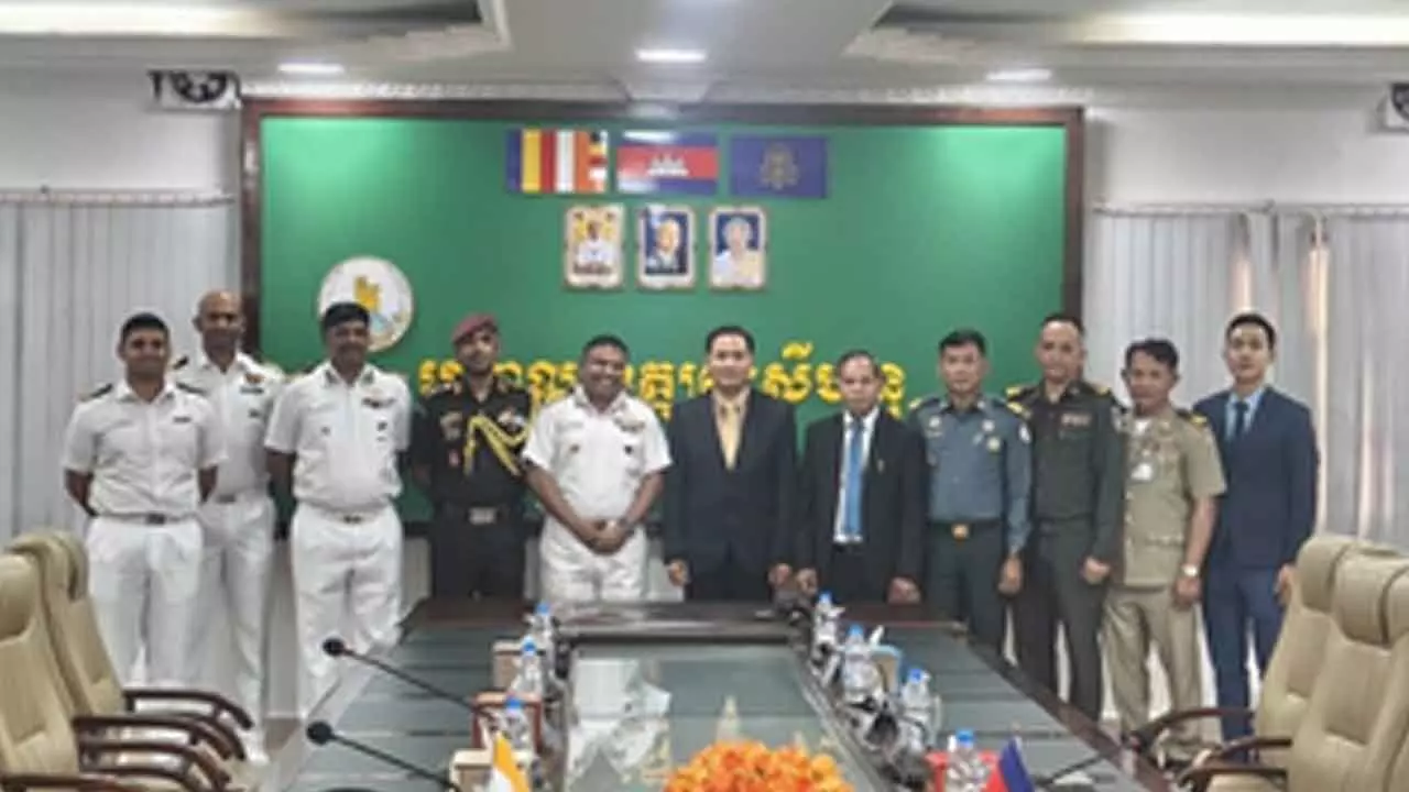 Indian Navys training ships undertake professional exchanges in Cambodia Indian Navys training ships undertake professional exchanges in Cambodia