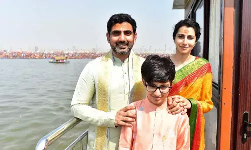 Nara Lokesh Participates in Maha Kumbh Mela, Takes Holy Dip at Prayagraj