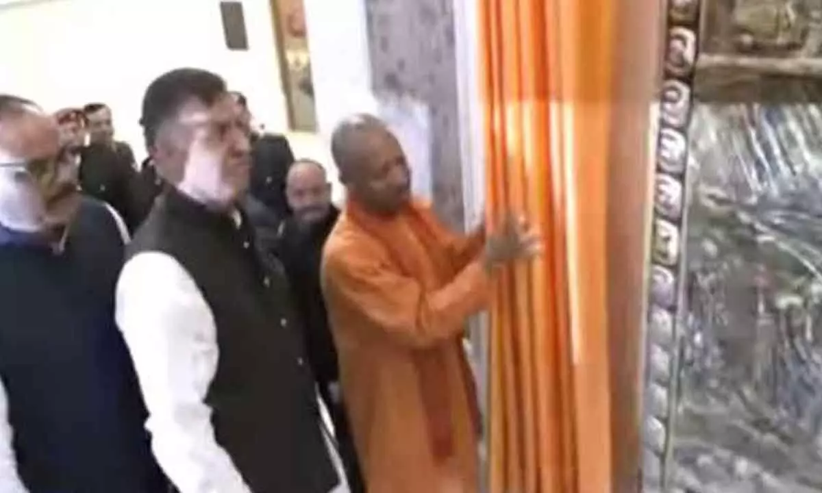 Yogi opens UP Vidhan Bhawan’s main gate Yogi opens UP Vidhan Bhawan’s main gate