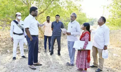 Collector Rajiv Gandhi Hanumanthu inspects site for residential school