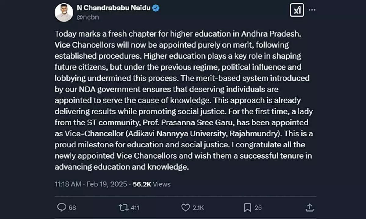 V-Cs appointed purely on merit basis, says CM