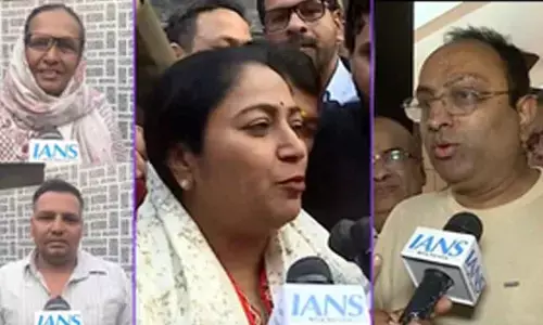 Delhi CM designate Rekha Gupta’s family at Ramlila Maidan for swearing-in ceremony