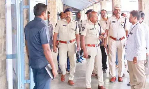 SP Satish Kumar reviews security at strong rooms