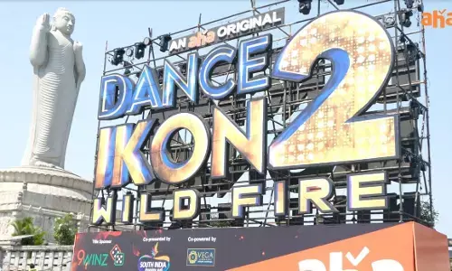 Aha Lights Up Hussain Sagar with Floating Billboard for Dance IKON 2