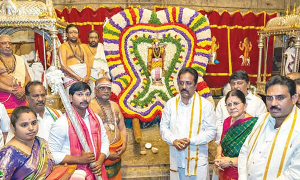 Srikalahasti Brahmotsavams off to a colourful start Srikalahasti Brahmotsavams off to a colourful start