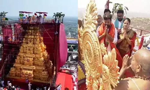 CM Revanth Reddy Participates in Maha Kumbhabhishekam at Yadagirigutta