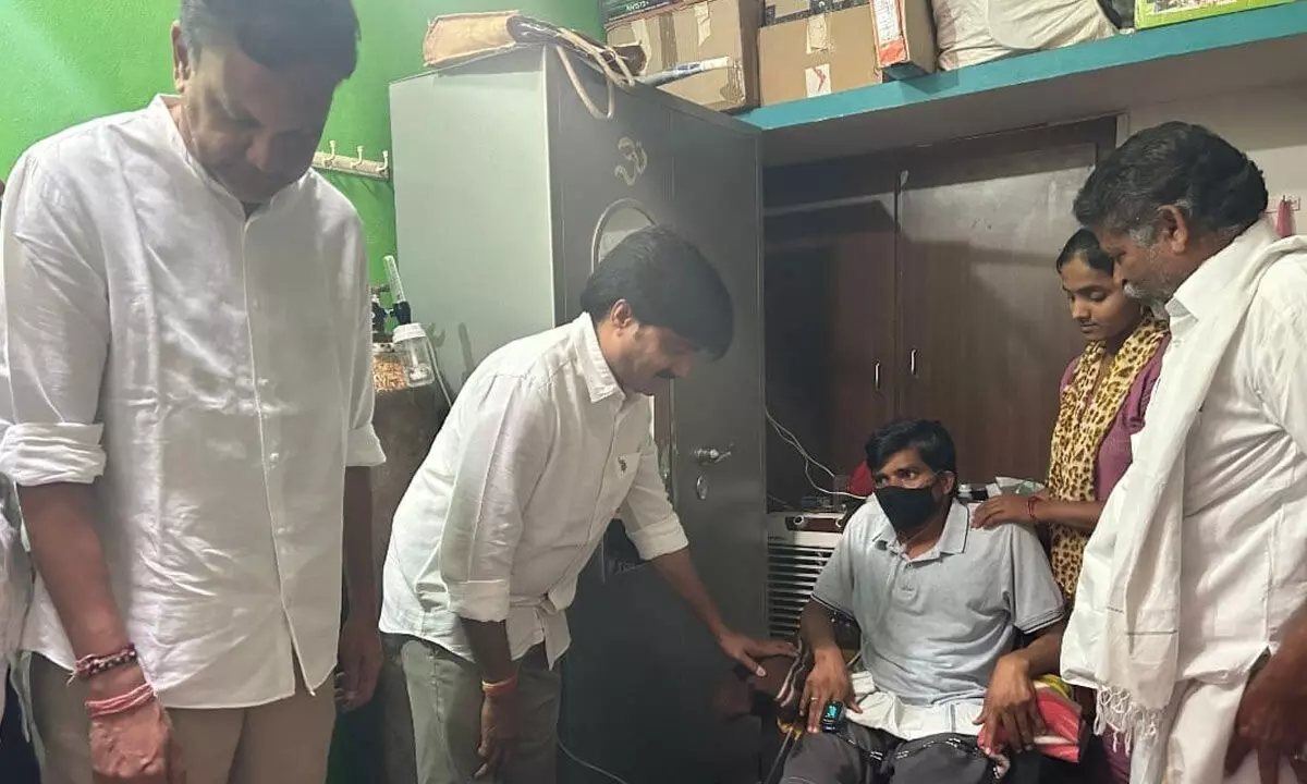 MLC Challa Venkataramireddy and MLA Vijayudu Extend Support to Ailing Parashuramudu in Tuppatrala
