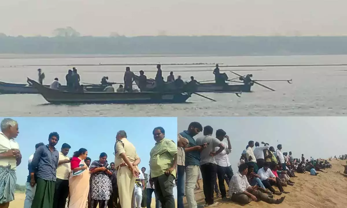Three among five youths drowned in Godavari at Tadipudi reported dead Three among five youths drowned in Godavari at Tadipudi reported dead