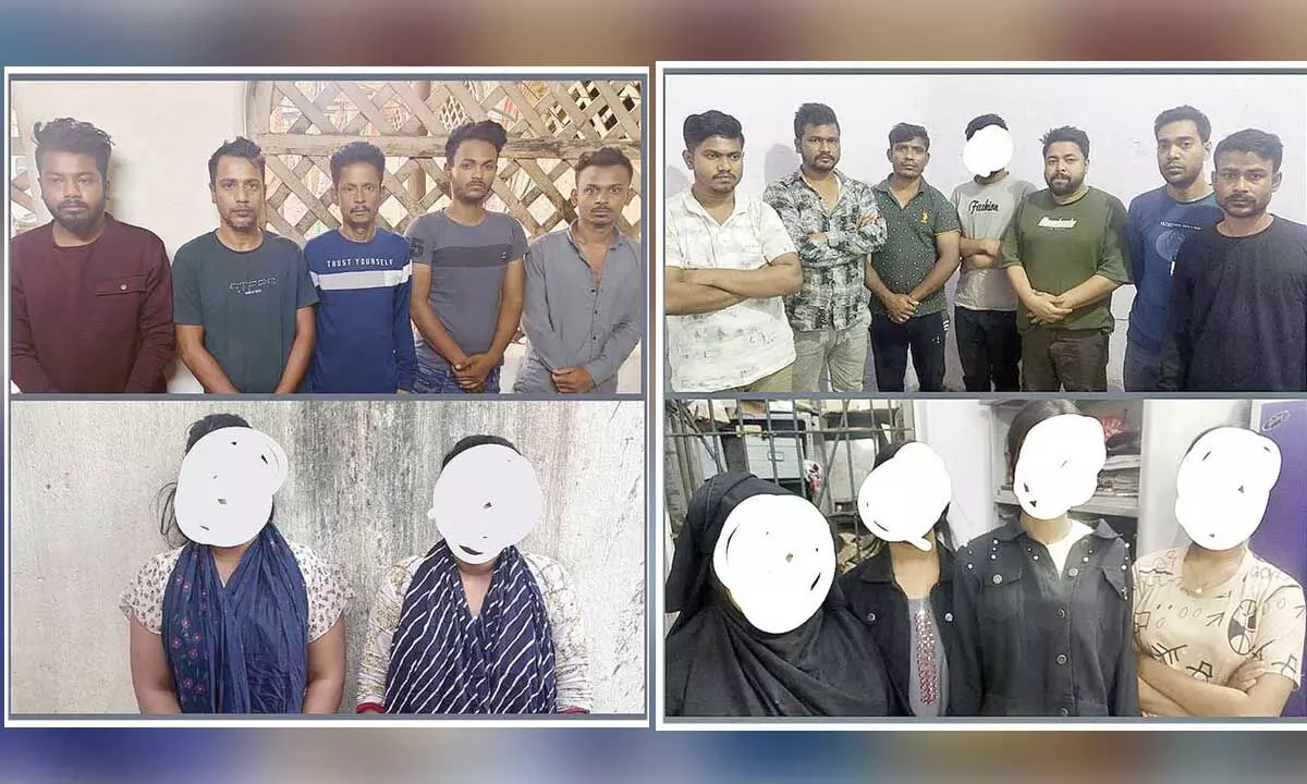 18 illegal migrants running brothel house arrested, 2 minor girls rescued