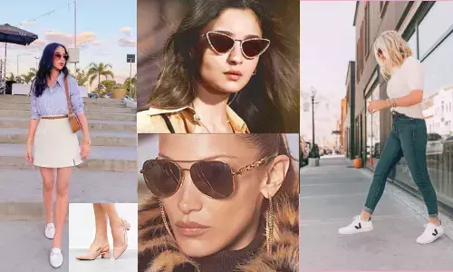 Embracing simplicity with chic flats, sneakers, and eyewear for the fashion-forward