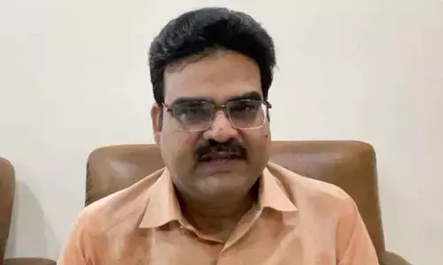 Chairman of the Twenty Points Programme Lanka Dinakar addressing the media at the Secretariat at Velagapudi on Friday