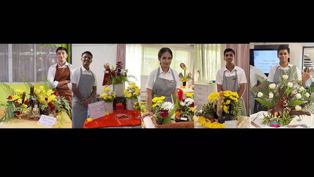 Blossoming Creativity: IHM-Hyderabad’s Flower Arrangement Competition Showcases Artistic Excellence!
