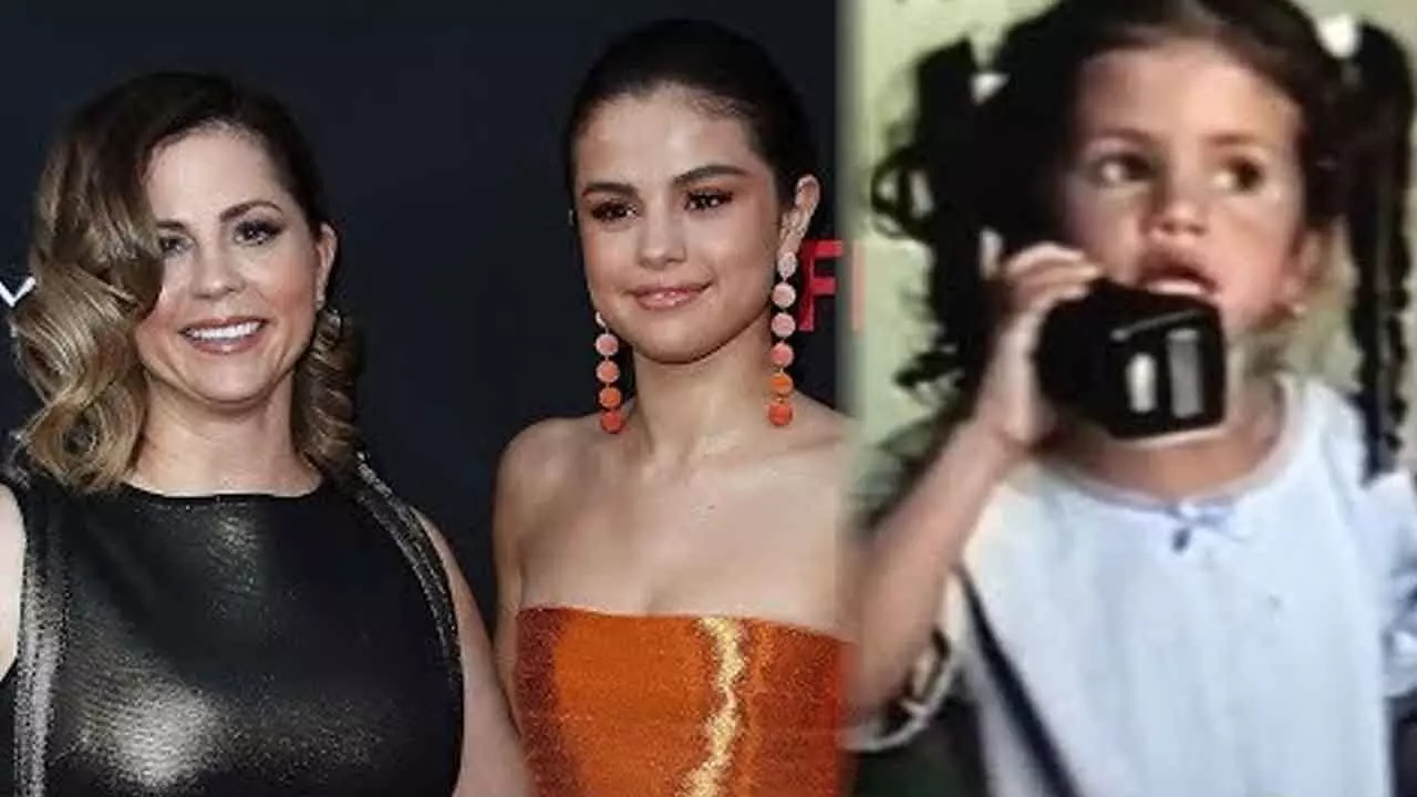 When five year-old Selena Gomez discussed homework with her mom over the phone When five year-old Selena Gomez discussed homework with her mom over the phone