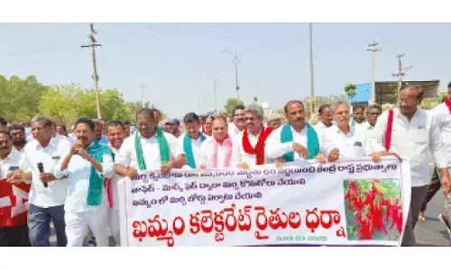 Farmers stage dharna over falling chilli prices