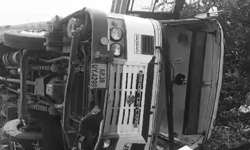 RTC Bus Overturns in Nandyal District, 20 Injured