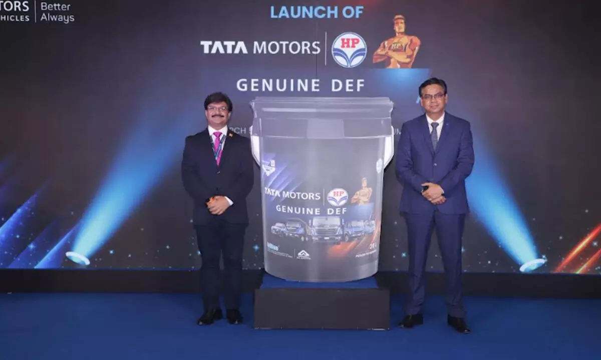 Mr. Girish Wagh, Executive Director, Tata Motors, and Mr. Amit Garg, Director - Marketing, Hindustan Petroleum Corp. Ltd., launching co-branded Genuine DEF in Mumbai Mr. Girish Wagh, Executive Director, Tata Motors, and Mr. Amit Garg, Director - Marketing, Hindustan Petroleum Corp. Ltd., launching co-branded Genuine DEF in Mumbai