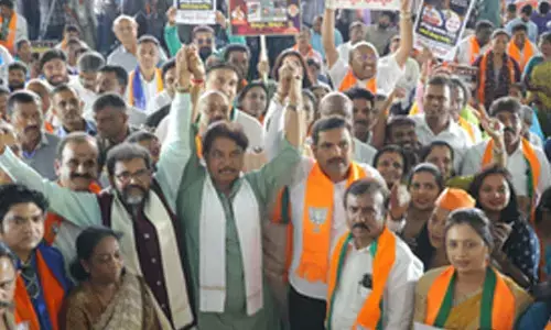 BJP stages protest, accuses govt of being anti-Dalit