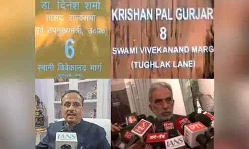 Nothing controversial, say 2 BJP MPs who use Swami Vivekanand Marg in Tughlak Lane nameplate in Delhi