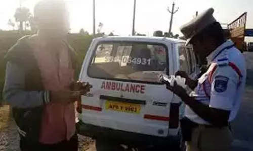 Ambulance Driver Caught Drunk Driving in Hyderabad