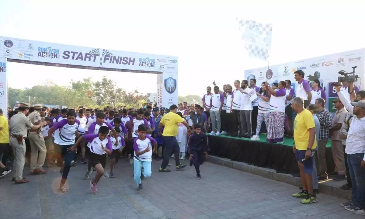 Hyderabad Police organise Run for Action-2025 Hyderabad Police organise Run for Action-2025