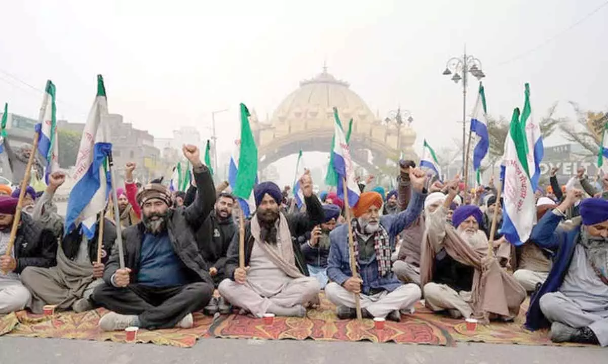 SKM holds protests outside residences of AAP MLAs