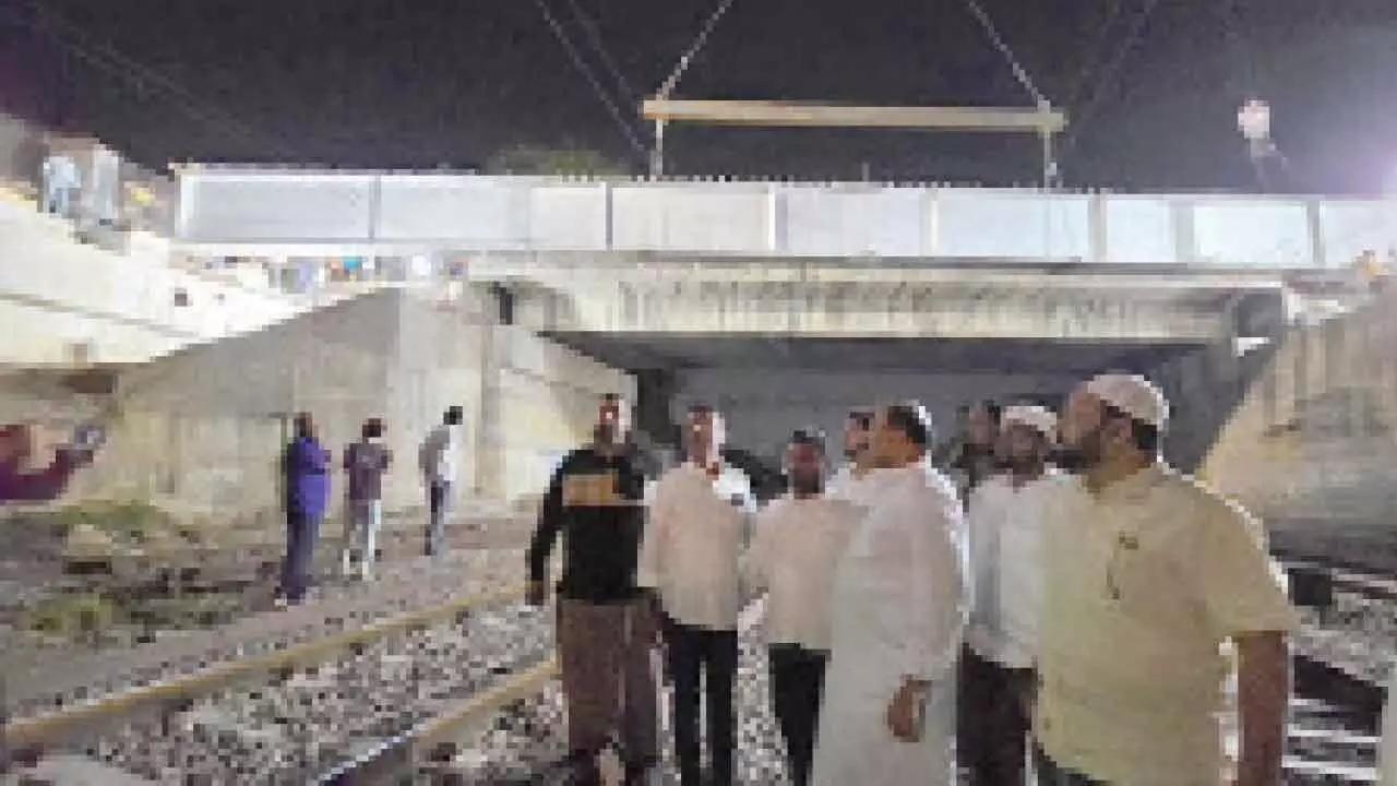 Boon to commuters as Falaknuma RoB races fast towards completion Boon to commuters as Falaknuma RoB races fast towards completion