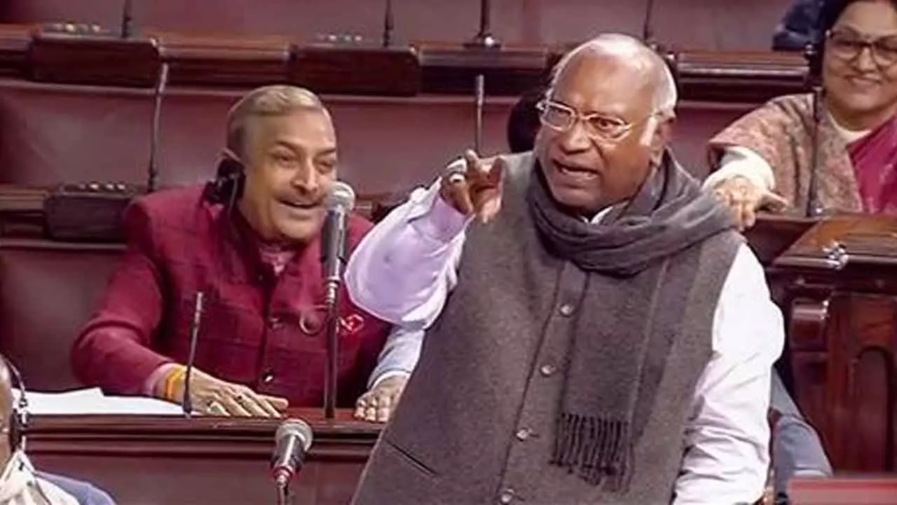 Uproar in RS over Kharges thokenge remark Uproar in RS over Kharges thokenge remark
