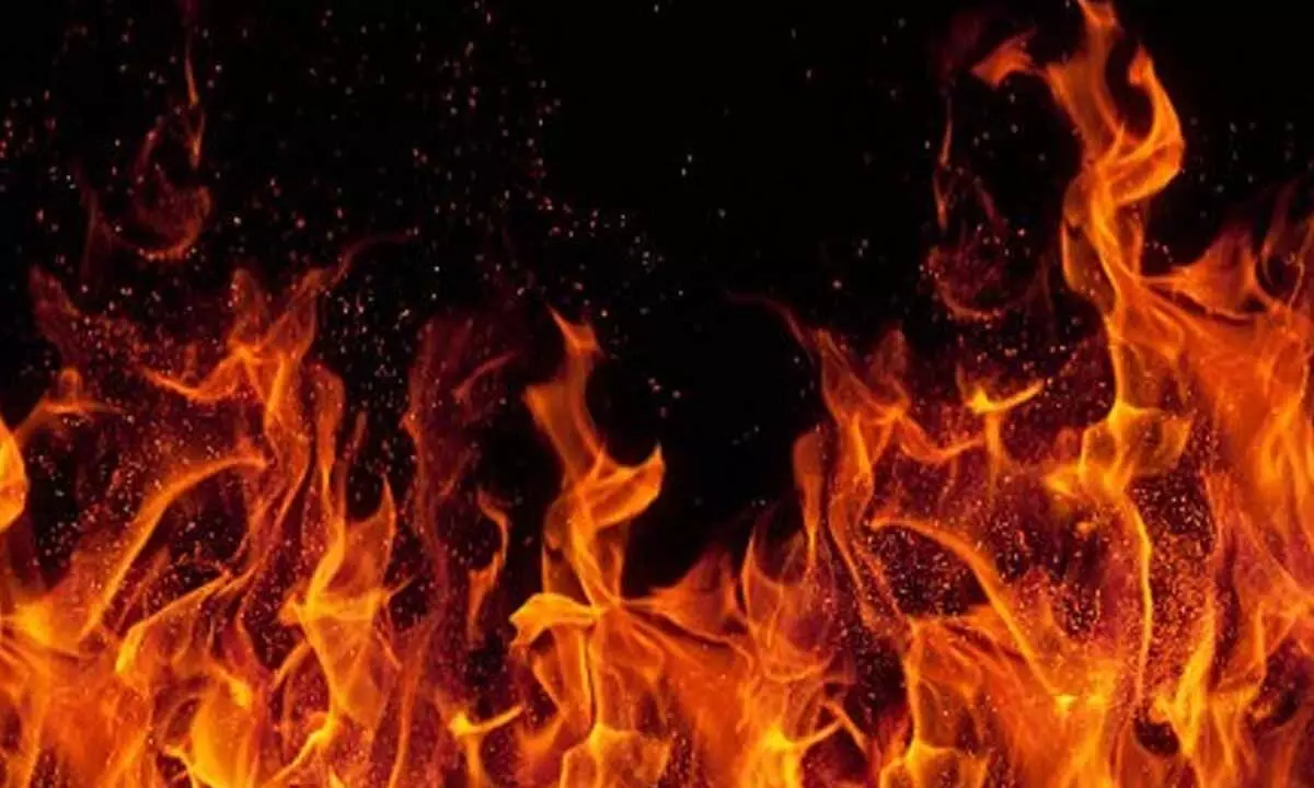 Warehouse set ablaze in MPs Mhow amid heavy police deployment