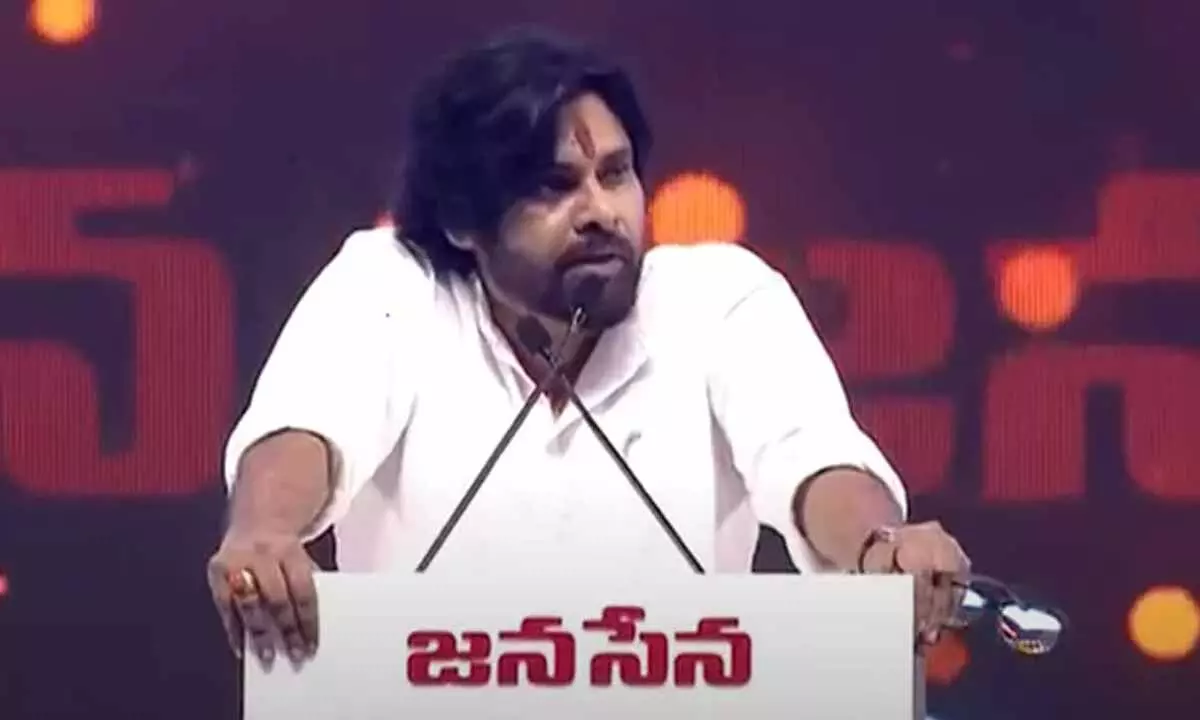 Pawan roars at Jana Sena formation day meeting, says stood firm despite challenges Pawan roars at Jana Sena formation day meeting, says stood firm despite challenges