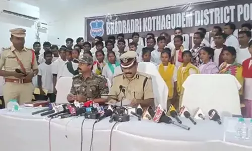 60 Maoists surrender before police in Telanganas Bhadradri Kothagudem