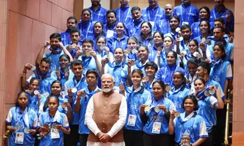 PM Modi meets Special Olympics World Winter Games contingent in Parliament