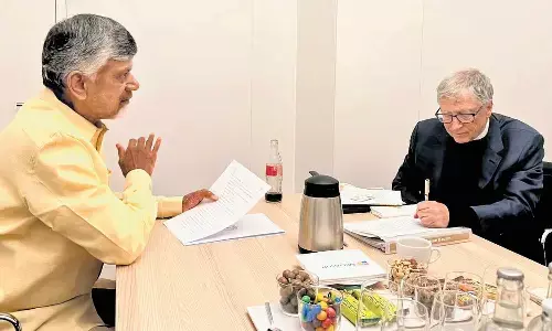 Bill Gates Meets Agian Meets Andhra CM Chandrababu Naidu