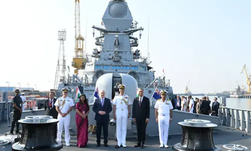 New Zealand PM Luxon visits Indian Navys new indigenous warship INS Surat