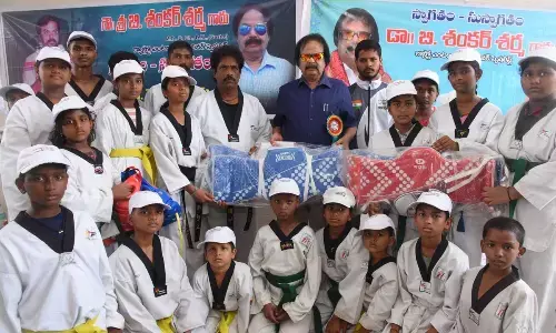 Sports equipment distributed to students