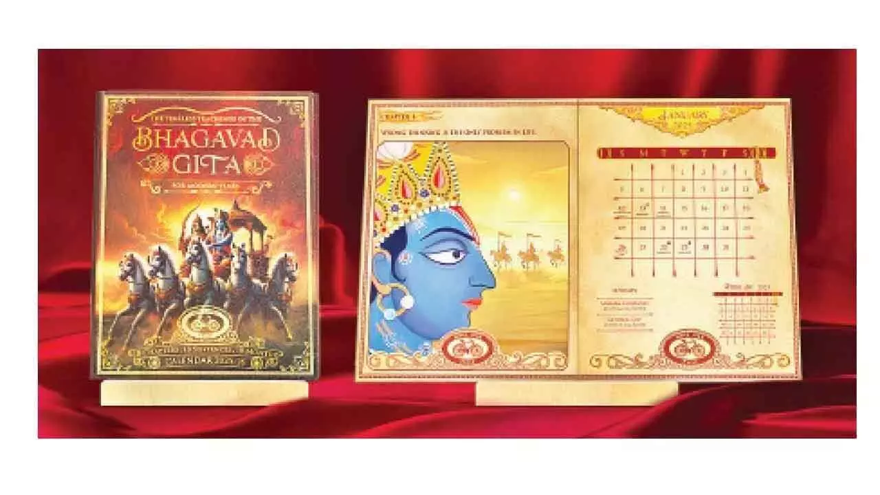 Gita-themed calendar launched Gita-themed calendar launched