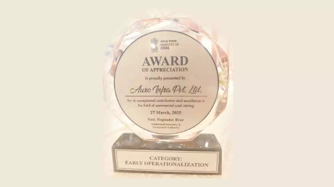 Auro Infra gets appreciation award from CoalMin Auro Infra gets appreciation award from CoalMin