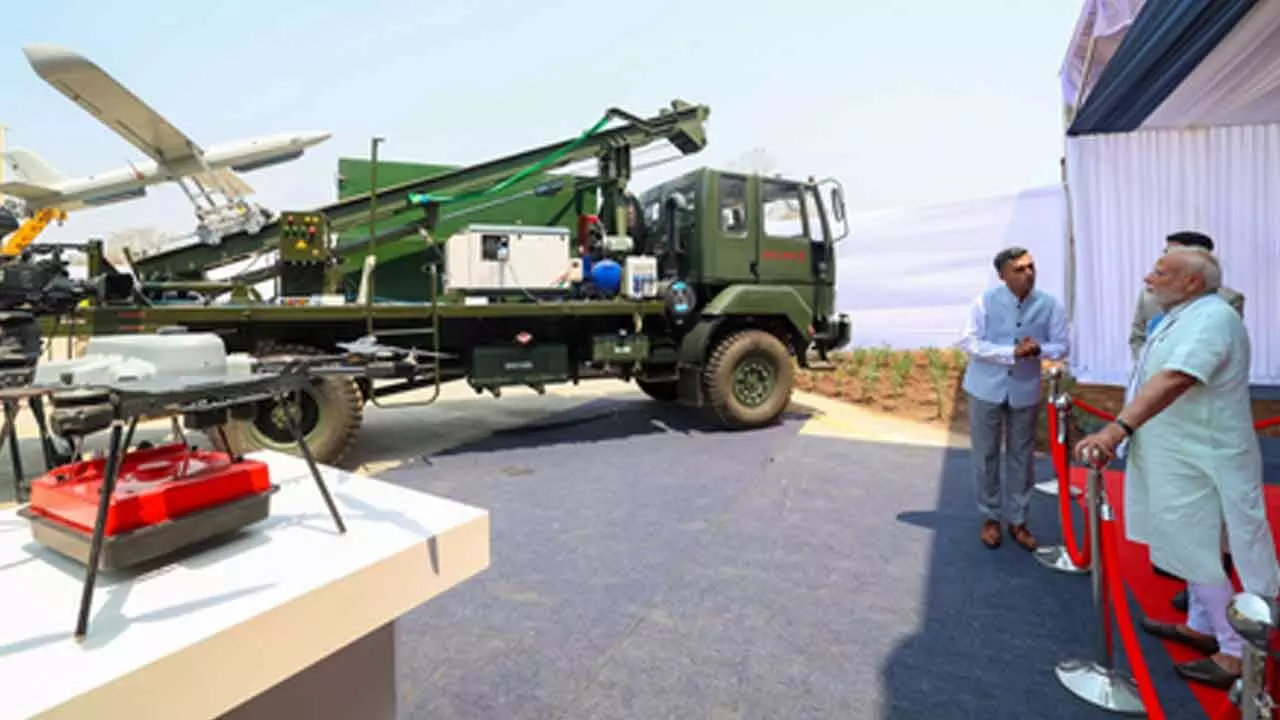 PM Modi inaugurates Solar Defence and Aerospaces Loitering Munition Test Range PM Modi inaugurates Solar Defence and Aerospaces Loitering Munition Test Range