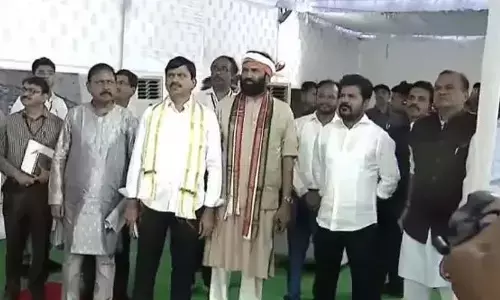 Telangana CM Revanth Reddy inspects model housing colony in Huzurnagar