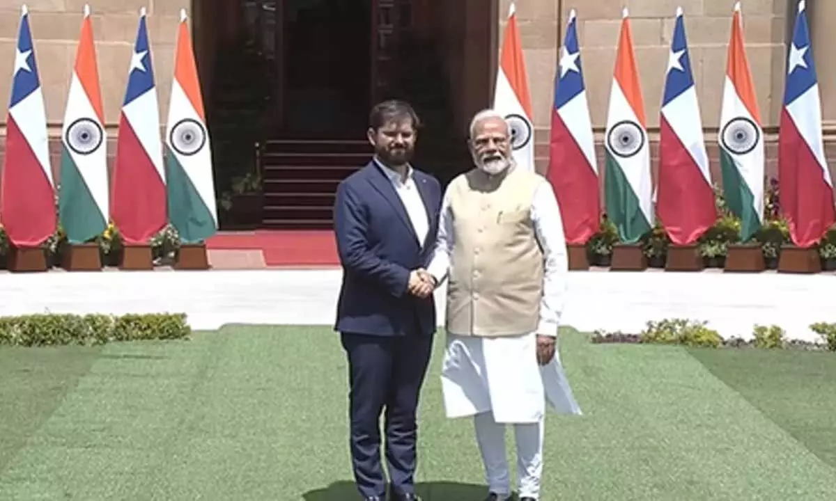 PM Modi and Chilean President hold bilateral talks at Hyderabad House PM Modi and Chilean President hold bilateral talks at Hyderabad House