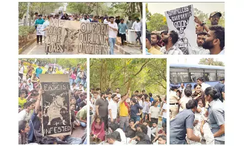 Students of several varsities join hands with UoH protesters